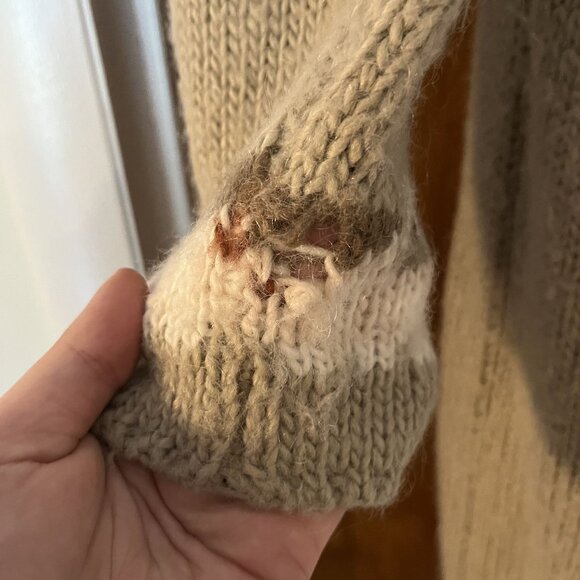 Free People Frosted Fair Isle Cardigan Chunky Sweater Aztec Womens Size Medium - Picture 9 of 9